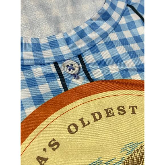 Yuengling Oktoberfest T-Shirt Size L Brown Plaid Suspender Graphic Beer - Picture 4 of 9